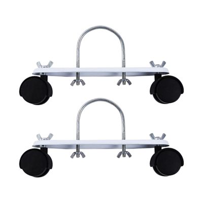  1 Pair Electric Heating Oil Heater Support Holder Accessory Professional Length 21cm Carbon Steel Easily Install Replacements, Black Wheel