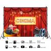 15x10ft Camera Action Backdrop Movie Night Red Tents Cinema Photography Background Movie Theme Party Banner Decorations Supplies Photo Booth Props view 2