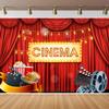 15x10ft Camera Action Backdrop Movie Night Red Tents Cinema Photography Background Movie Theme Party Banner Decorations Supplies Photo Booth Props view 3