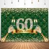 Sensfun 7x5ft Happy 60th Birthday Backdrop Green Gold Sparkle Diamond Champagne Photography Background Women 60th Birthday Party Decorations Banner Fabulous Sixty Bday Photo Booth Supplies view 1