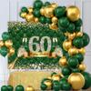 Sensfun 7x5ft Happy 60th Birthday Backdrop Green Gold Sparkle Diamond Champagne Photography Background Women 60th Birthday Party Decorations Banner Fabulous Sixty Bday Photo Booth Supplies view 2