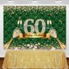 Sensfun 7x5ft Happy 60th Birthday Backdrop Green Gold Sparkle Diamond Champagne Photography Background Women 60th Birthday Party Decorations Banner Fabulous Sixty Bday Photo Booth Supplies view 3