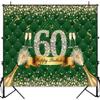 Sensfun 7x5ft Happy 60th Birthday Backdrop Green Gold Sparkle Diamond Champagne Photography Background Women 60th Birthday Party Decorations Banner Fabulous Sixty Bday Photo Booth Supplies view 4