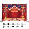 10x6.5ft Circus Backdrop Red Tent Night Stars Carnival Photography Background Kids Birthday Baby Shower Circus Theme Party Cake Table Banner Decorations Supplies Photo Booth Props view 2