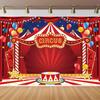 10x6.5ft Circus Backdrop Red Tent Night Stars Carnival Photography Background Kids Birthday Baby Shower Circus Theme Party Cake Table Banner Decorations Supplies Photo Booth Props view 3