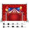 15x10ft Circus Backdrop Red Curtain Tent Stars Photography Background Carnival Theme Kids Birthday Baby Shower Party Banner Decorations Cake Table Supplies Photo Booth Props view 2