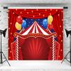 15x10ft Circus Backdrop Red Curtain Tent Stars Photography Background Carnival Theme Kids Birthday Baby Shower Party Banner Decorations Cake Table Supplies Photo Booth Props view 4