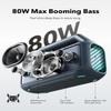 Soundcore Boom 2 by Anker, Outdoor Speaker, 80W, Subwoofer, BassUp 2.0, 24H Playtime, IPX7 Waterproof, Floatable, RGB Lights, USB-C, Custom EQ, Bluetooth 5.3, Portable for Camping and Beach - Blue view 2