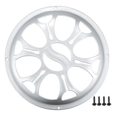 ACROPIX Universal 8" Car Speaker Grills Cover Round 8 Inch Audio Speaker Subwoofer Guard Protector Case with Mounting Screws ABS Silver Tone - Pack of 1