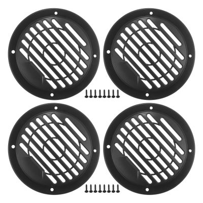 ACROPIX Universal 3" Car Speaker Grills Cover Round 3 Inch Audio Speaker Subwoofer Guard Protector Case with Mounting Screws ABS Black - Pack of 4