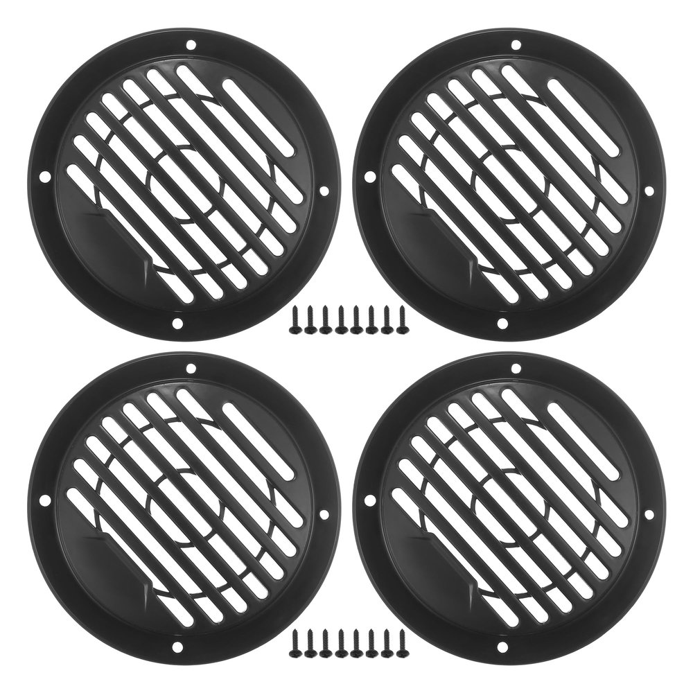 ACROPIX Universal 3" Car Speaker Grills Cover Round 3 Inch Audio Speaker Subwoofer Guard Protector Case with Mounting Screws ABS Black - Pack of 4