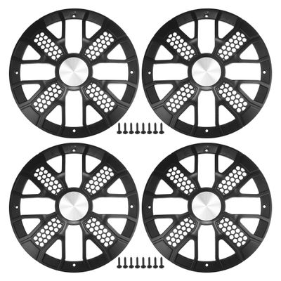 ACROPIX Universal 10" Car Speaker Grills Cover Mesh Round 10 Inch Audio Speaker Subwoofer Guard Protector Case with Mounting Screws ABS Black - Pack of 4