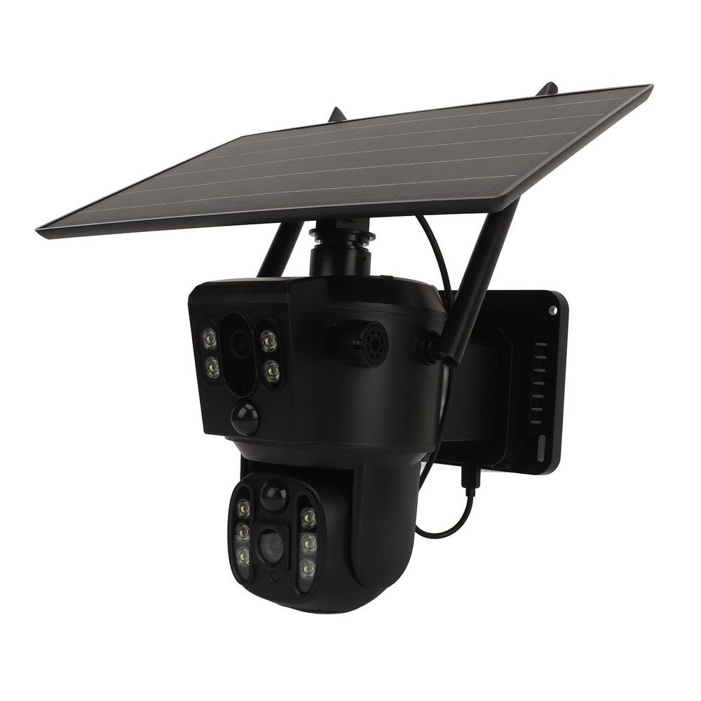 Dilwe Solar Security Cameras Wireless Outdoor, 4K 8MP 4G Dual Lens Solar Camera, Full Color Night Vision Home Security Camera, 2 Way Talk, Humanoid Tracking, DILWE4EAX713FQU