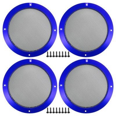 ACROPIX Universal 6.5" Car Speaker Grills Cover Mesh Round 6.5 Inch Audio Speaker Subwoofer Guard Protector Case with Mounting Screws Iron Blue - Pack of 4
