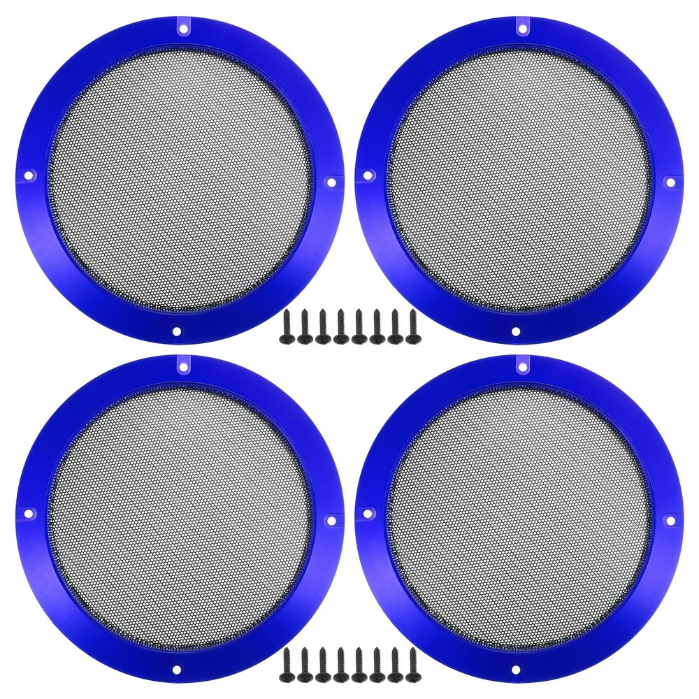 ACROPIX Universal 6.5" Car Speaker Grills Cover Mesh Round 6.5 Inch Audio Speaker Subwoofer Guard Protector Case with Mounting Screws Iron Blue - Pack of 4