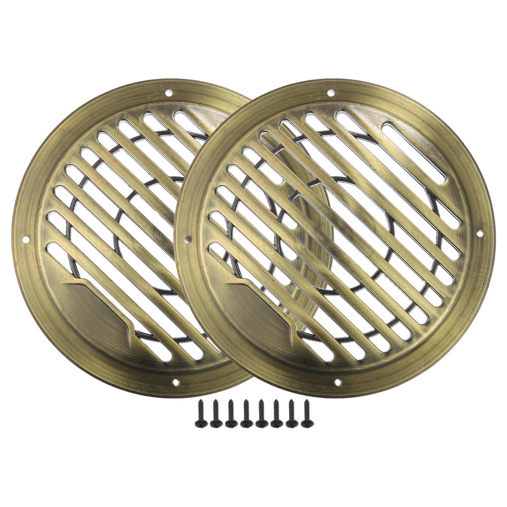 ACROPIX Universal 4.5" Car Speaker Grills Cover Round 4.5 Inch Audio Speaker Subwoofer Guard Protector Case with Mounting Screws ABS Bronze Tone - Pack of 2