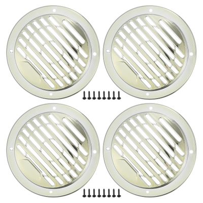 ACROPIX Universal 3" Car Speaker Grills Cover Round 3 Inch Audio Speaker Subwoofer Guard Protector Case with Mounting Screws ABS Silver Tone - Pack of 4