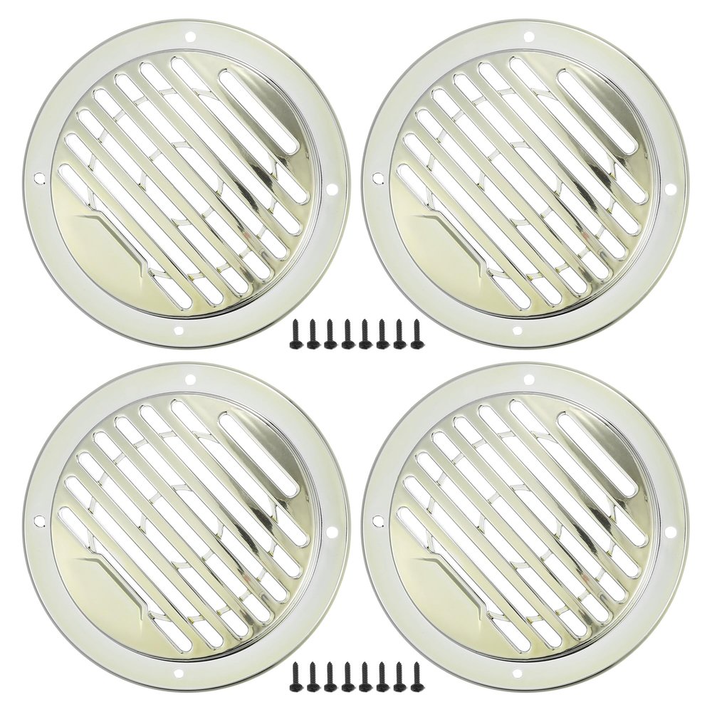 ACROPIX Universal 3" Car Speaker Grills Cover Round 3 Inch Audio Speaker Subwoofer Guard Protector Case with Mounting Screws ABS Silver Tone - Pack of 4