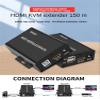 150M HDMI KVM Extender Over Cat5e Cat6 1080P HDMI USB KVM 150M Extender Transmit with Loop Out Support USB Keyboard Mouse Extension view 2