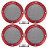 ACROPIX Universal 3" Car Speaker Grills Cover Mesh Round 3 Inch Audio Speaker Subwoofer Guard Protector Case with Mounting Screws Iron Red - Pack of 4 view 1
