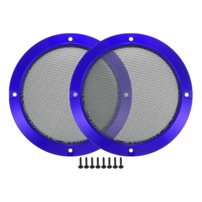 ACROPIX Universal 5" Car Speaker Grills Cover Mesh Round 5 Inch Audio Speaker Subwoofer Guard Protector Case with Mounting Screws Iron Blue - Pack of 2