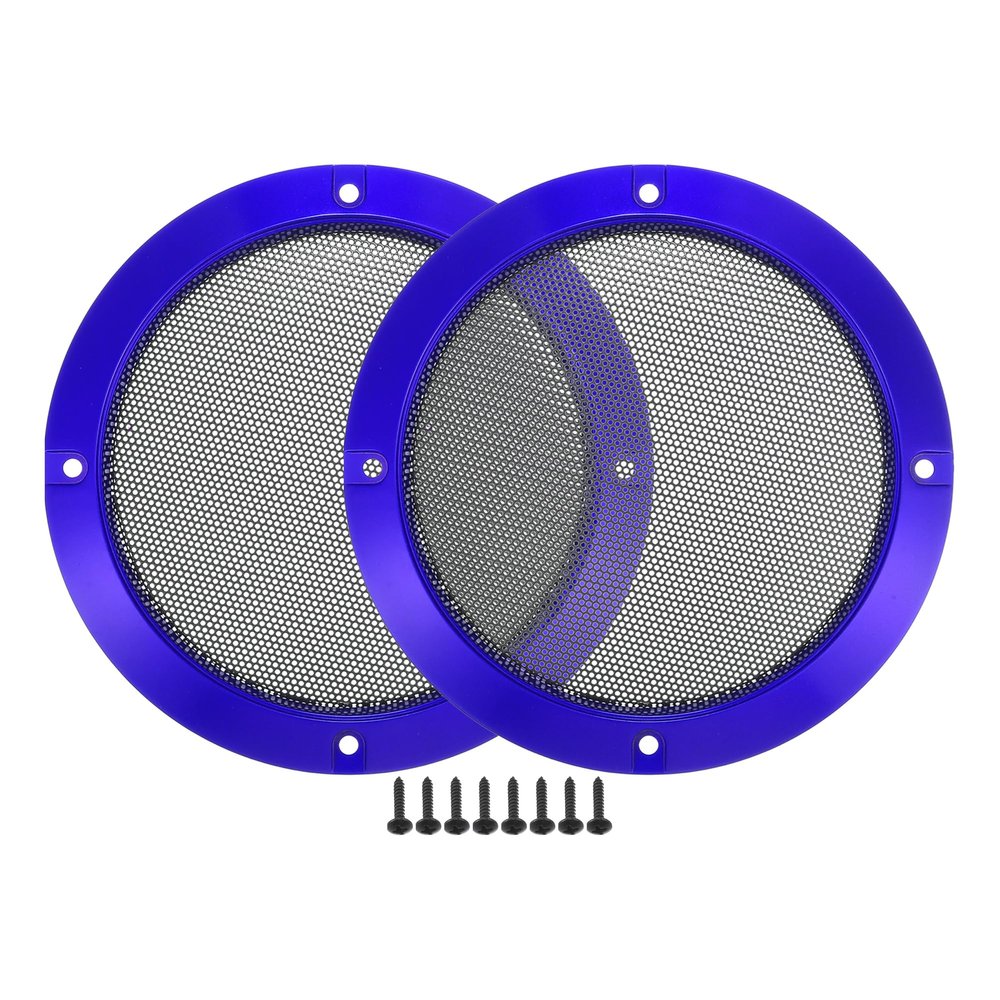 ACROPIX Universal 5" Car Speaker Grills Cover Mesh Round 5 Inch Audio Speaker Subwoofer Guard Protector Case with Mounting Screws Iron Blue - Pack of 2