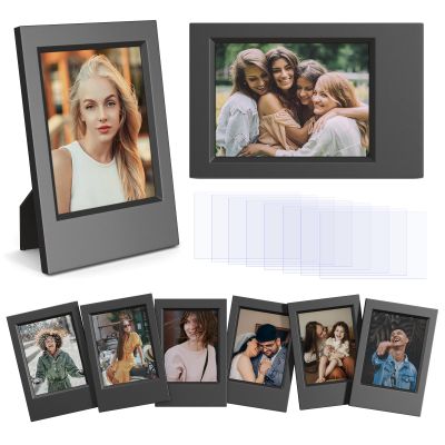 HIYQIN 8 Pack 2x3 Mini Photo Frames with Clear Protective Cover - Black