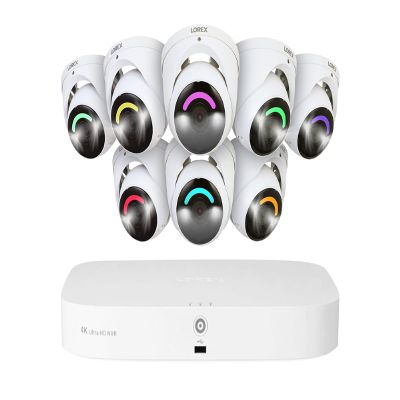 Lorex Fusion 4K 16 Camera Capable (8 Wired & 8 Wi-Fi) 2TB PoE NVR System w/ 8 Dome IP Cameras - Smart Security Lighting, Smart Motion Detection, Active Deterrence, Color Night Vision, Two-Way Talk