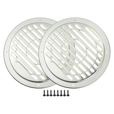 ACROPIX Universal 4.5" Car Speaker Grills Cover Round 4.5 Inch Audio Speaker Subwoofer Guard Protector Case with Mounting Screws ABS Silver Tone - Pack of 2