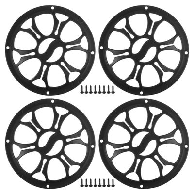 ACROPIX Universal 5" Car Speaker Grills Cover Round 5 Inch Audio Speaker Subwoofer Guard Protector Case with Mounting Screws ABS Black - Pack of 4