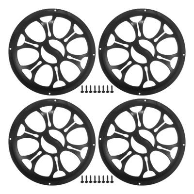 ACROPIX Universal 8" Car Speaker Grills Cover Round 8 Inch Audio Speaker Subwoofer Guard Protector Case with Mounting Screws ABS Black - Pack of 4