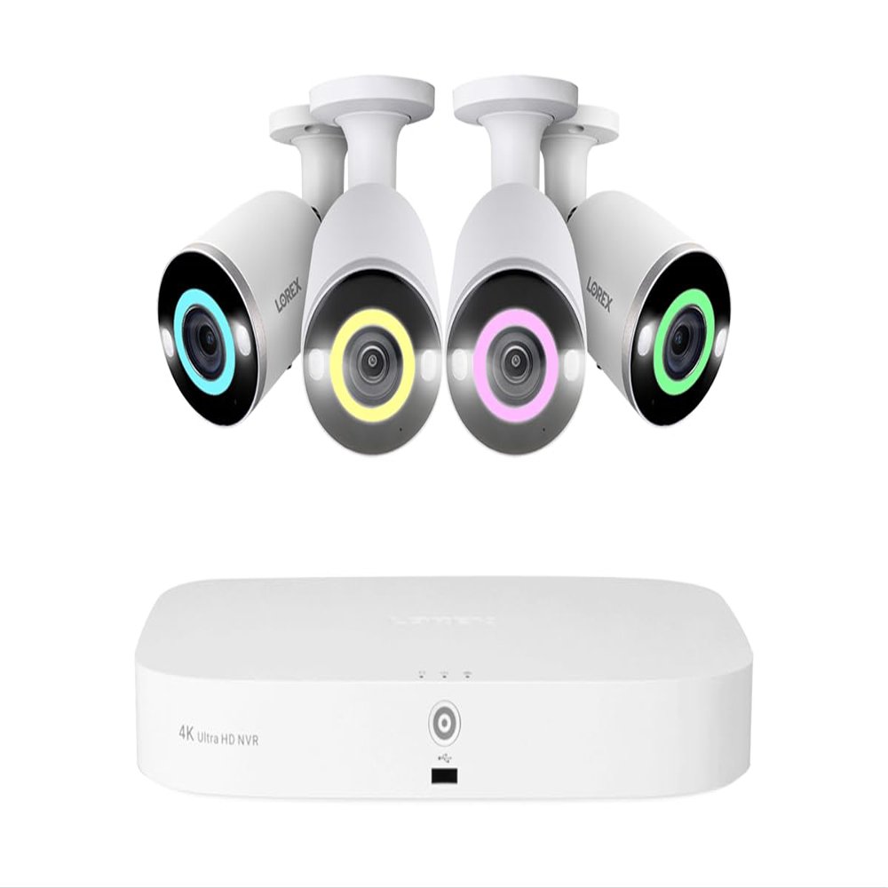 Lorex Fusion 4K 16 Camera Capable (8 Wired & 8 Wi-Fi) 2TB PoE NVR System w/ 4 Bullet IP Cameras - Smart Security Lighting, Smart Motion Detection, Active Deterrence, Color Night Vision, Two-Way Talk