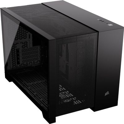 CORSAIR 2500D Airflow mATX PC Case  No Fans Included  Dual-Chamber Design  Wide Cooling Flexibility  Reverse Connection Motherboard Compatible  Black