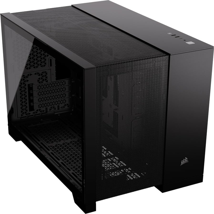 CORSAIR 2500D Airflow mATX PC Case  No Fans Included  Dual-Chamber Design  Wide Cooling Flexibility  Reverse Connection Motherboard Compatible  Black