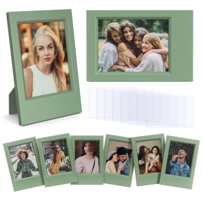 HIYQIN 2x3 Photo Frames for Instax Mini EVO 13 12 Liplay SE Link 3 Camera Film, 3-inch Small Picture Frame for Mini 11 40 41 90 99 7+ Photo with Clear Protective Film (8-Packs Green)