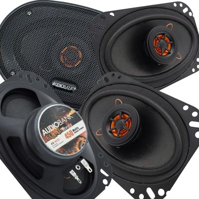 Audiobank AB462S 4x6 Inches 450 Watt Max Power 2-Way Car Audio Stereo Coaxial Speaker (1 Pair) - 2 Speakers
