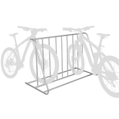 MyGift Large 54 Inch Silver Metal Double-Sided Grid Bike Rack Stand, Freestanding Bicycle Storage Holder for Garage or Outdoor Parking with 6-Bicycle Capacity