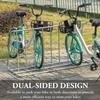 MyGift Large 54 Inch Silver Metal Double-Sided Grid Bike Rack Stand, Freestanding Bicycle Storage Holder for Garage or Outdoor Parking with 6-Bicycle Capacity view 2