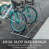 MyGift Large 54 Inch Silver Metal Double-Sided Grid Bike Rack Stand, Freestanding Bicycle Storage Holder for Garage or Outdoor Parking with 6-Bicycle Capacity view 3