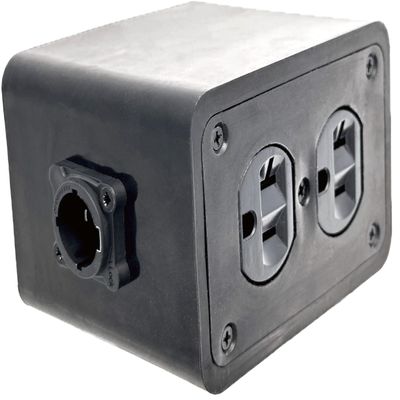 True1 to Quad Edison NEMA 5-20R Breakout Stage Power Box with Passthrough