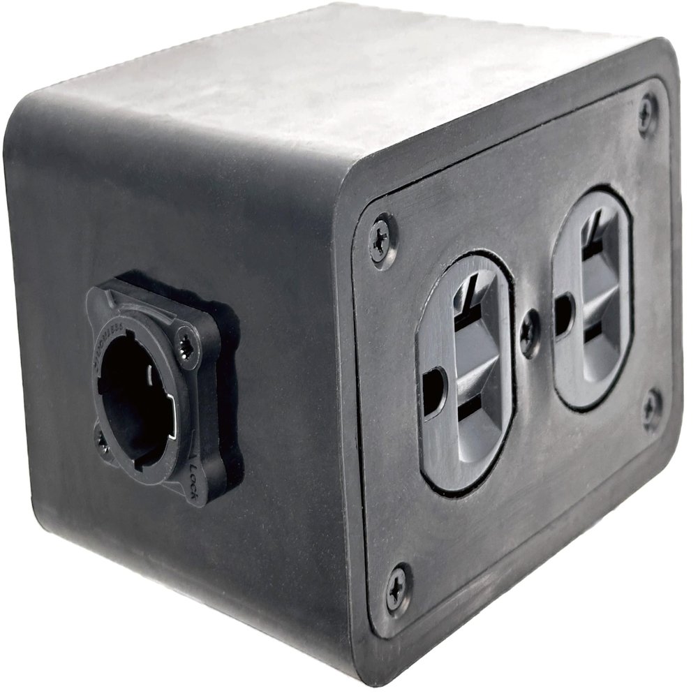 True1 to Quad Edison NEMA 5-20R Breakout Stage Power Box with Passthrough