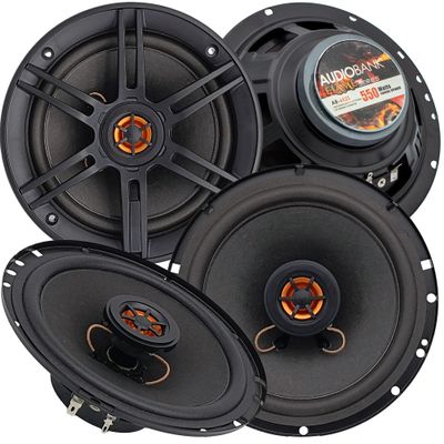 Audiobank AB652S 6.5 Inches 1100 Watt Max Power 2-Way Car Audio Stereo Coaxial Speaker (2 Pair) - 4 Speakers