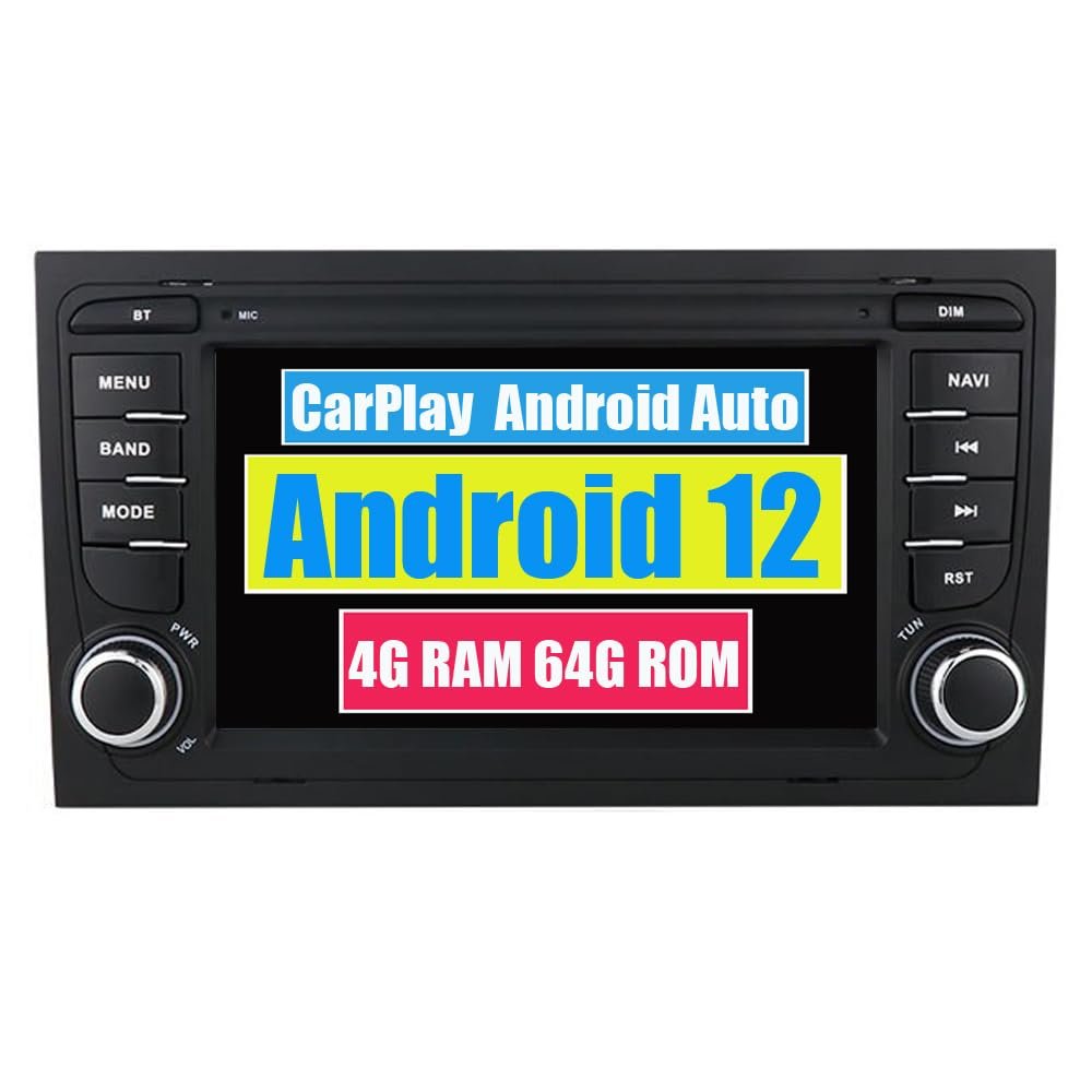 RoverOne Car Multimedia Player for S4 RS4 A4 2002-2008 with CarPlay Android Stereo Autoradio GPS Navigation Touch Screen Bluetooth WiFi