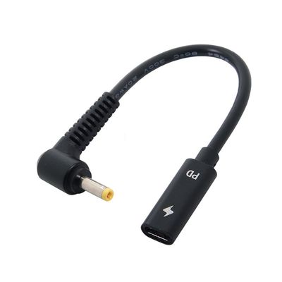 NFHK Type C USB-C Female Input to DC 4.0 * 1.7mm Power PD Charge Cable fit for Laptop 18-20V