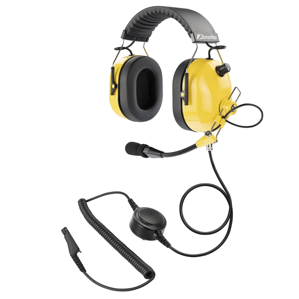 Arrowmax AHDH0042-YW-M17 Over The Head Noise Cancelling Headphone Compatible with Motorola MOTOTRBO R7 MXP600 ION APX N70 N50 N30