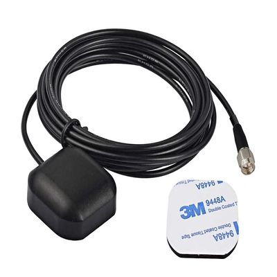 SCREENTRONICS 3FT Navigation GPS Antenna SMA Male Connector Magnetic Base Waterproof Compatible Replacement with Head Unit System Module Truck Marine Boat GPS Tracker Car Stereo Radio 1575.42MHz