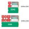 JOYJOM Nvme NGFF M.2 2230 to 2242 Adapter, 2230 to 2280 Adapter, 2230 to 2260 Extender, Support 2240 to 2280, 2260 to 2280 M2 view 4