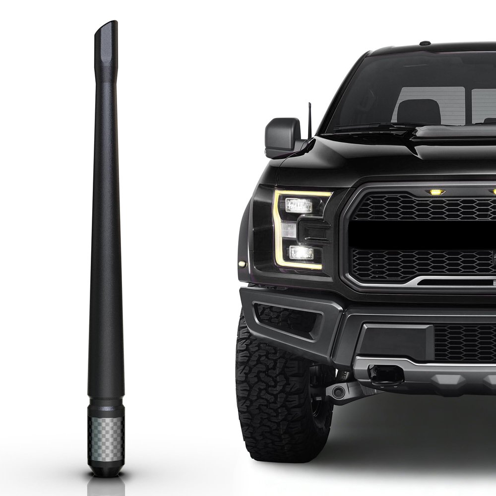 TEKK Carbon Fiber Short Antenna Compatible with 2022-2026 Ford F150 Lightning / 7.9 Inches Premium Flexible Rubber/Designed for Enhance FM/AM Radio Signal Reception
