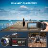 8K 64MP Video Camera Camcorder with IR Night Vision Vlogging Camera, 18X Zoom WiFi Digital Touch Screen Camcorder for YouTube with 32G SD Card, 2.4G Remote Control, Microphone, and Two Batteries view 2