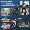 8K 64MP Video Camera Camcorder with IR Night Vision Vlogging Camera, 18X Zoom WiFi Digital Touch Screen Camcorder for YouTube with 32G SD Card, 2.4G Remote Control, Microphone, and Two Batteries view 3